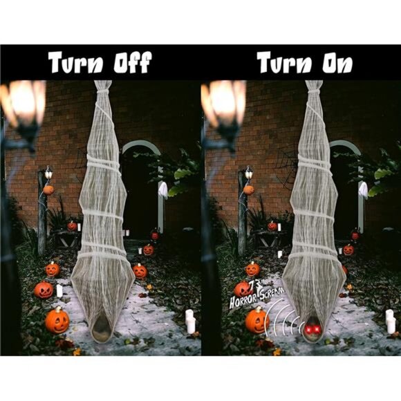 Corpse Halloween Decorations Outdoor: Horror Scream with Lighted LED Eyes - Picture 5 of 7